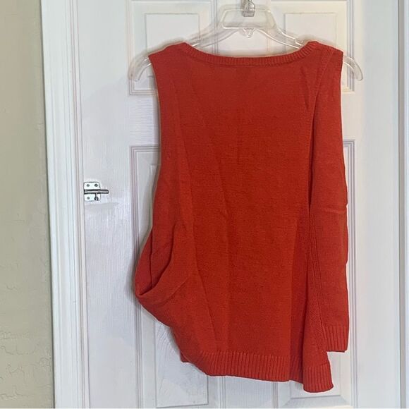 Cabi Knit Siren Vest Sleeveless Red Orange Size Medium - Picture 5 of 13